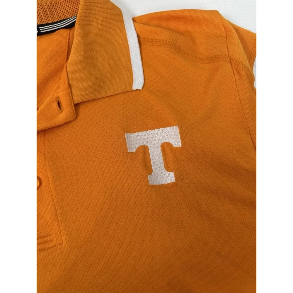 Tennessee Volunteers Polo Shirt Men Medium Orange Embroidered Adidas Climacool *